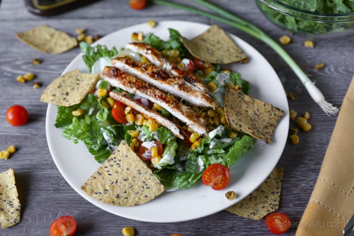 BBQ Chicken Chopped Salad Recipe | Tastes Lovely