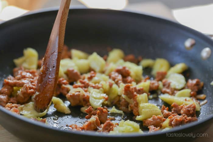 Sausage Stuffed Zucchini - Tastes Lovely