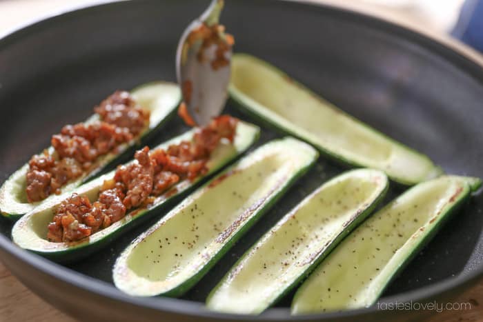 Sausage Stuffed Zucchini