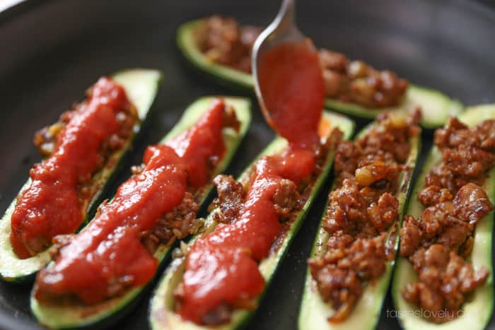 Sausage Stuffed Zucchini