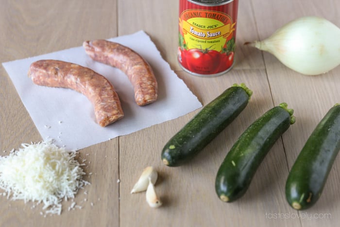 Sausage Stuffed Zucchini Ingredients