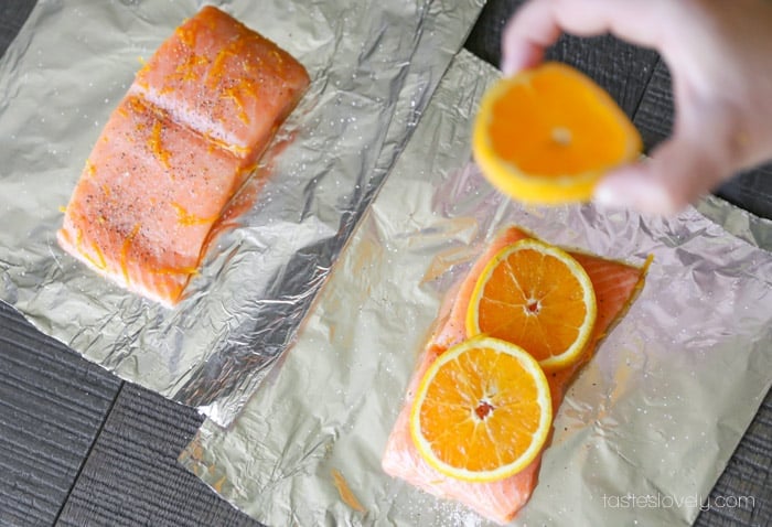 Grilled Salmon with Orange Maple Glaze