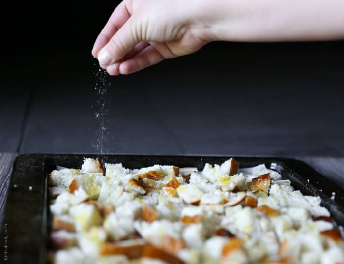 Garlic Parmesan Homemade Croutons