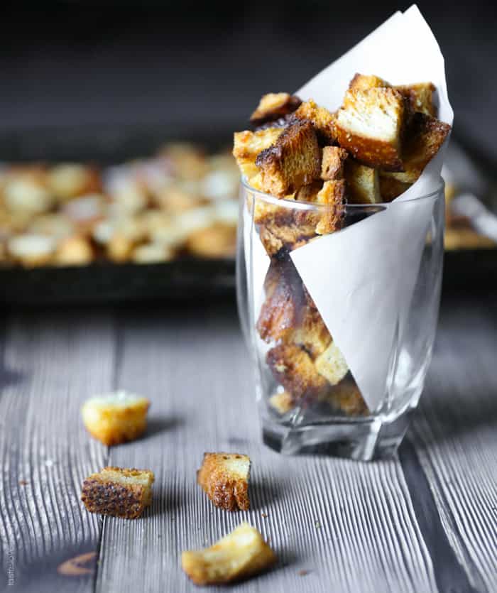 Garlic Parmesan Homemade Croutons