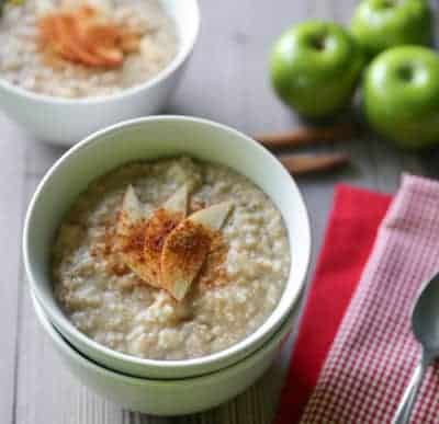 Cinnamon Apple Steel Cut Oatmeal | tasteslovely.com