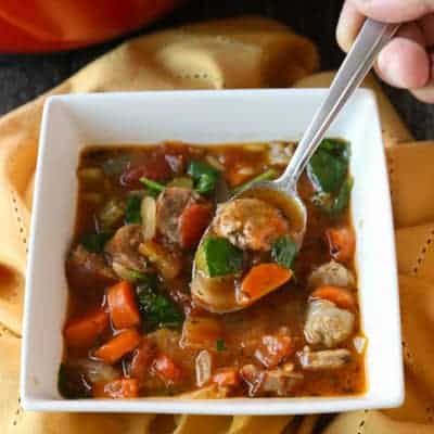 Italian Sausage and Vegetable Soup | tasteslovely.com