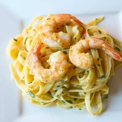 Lemon Shrimp Scampi Pasta | tasteslovely.com