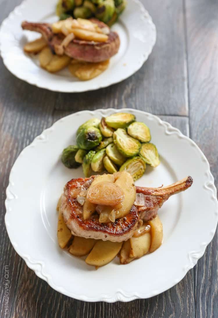 Pork Chops with Vanilla Apples and Shallots