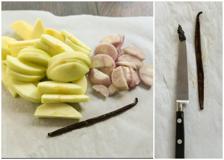 Pork Chops with Vanilla Apples and Shallots
