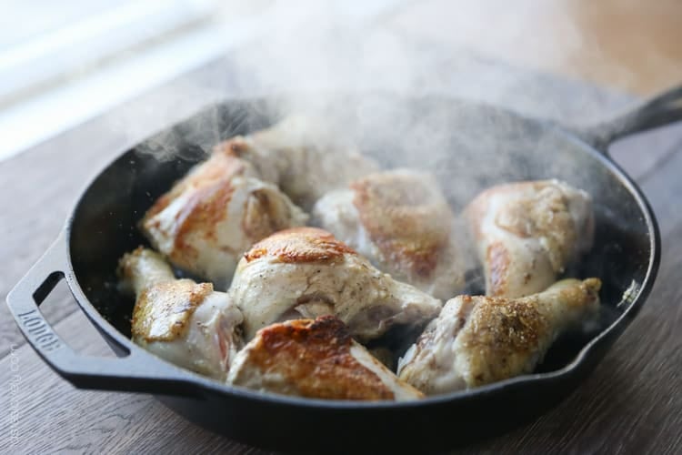 Rosemary Mustard Skillet Chicken, 30 minutes and only 370 calories!