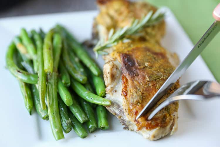 Rosemary Mustard Skillet Chicken, 30 minutes and only 370 calories!