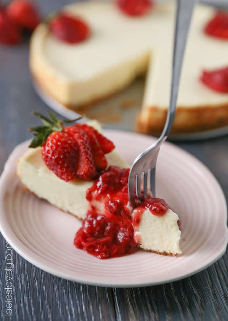 The easiest, ultra creamy cheesecake recipe. Won't crack while baking!