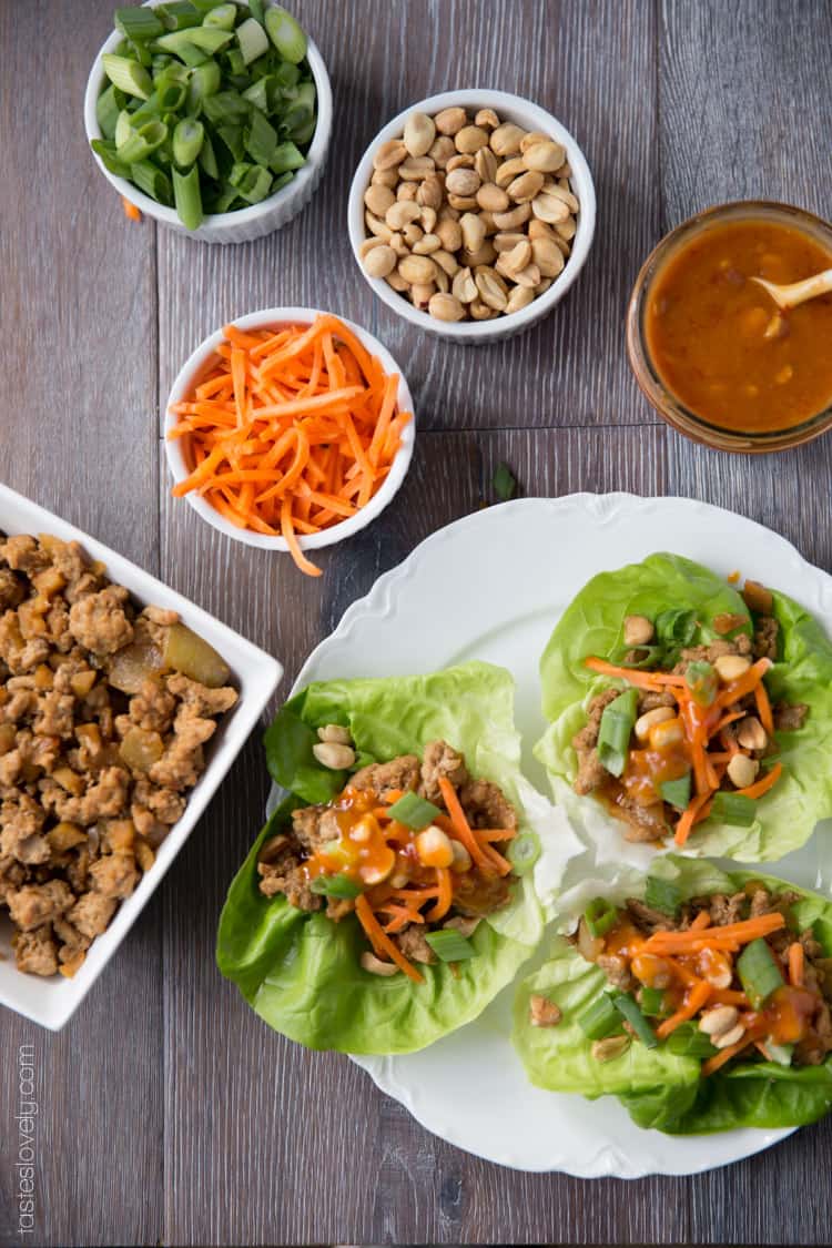 Healthy Asian Turkey Lettuce Wraps