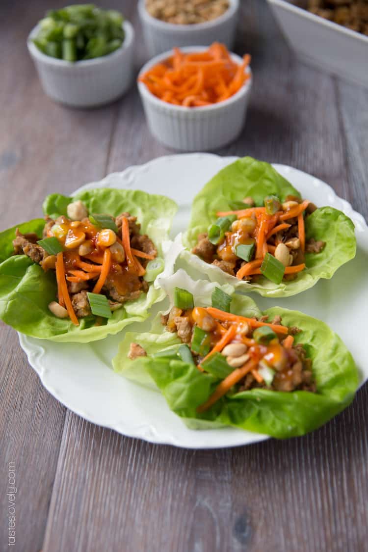 Healthy Asian Turkey Lettuce Wraps