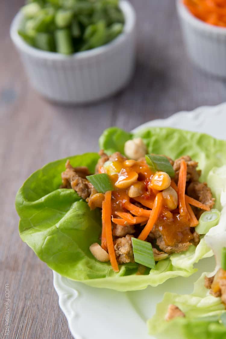 Healthy Asian Turkey Lettuce Wraps