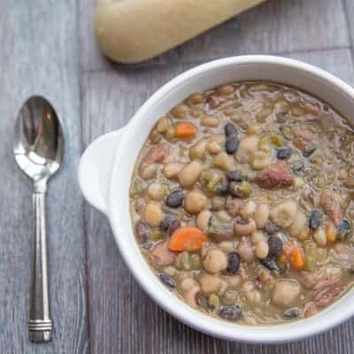 Mixed Bean and Ham Hock Soup | tasteslovely.com