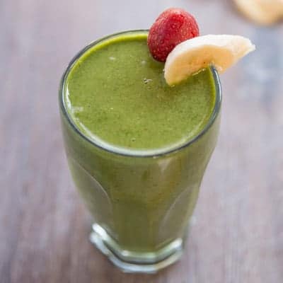 Strawberry & Banana Green Smoothie | tasteslovely.com