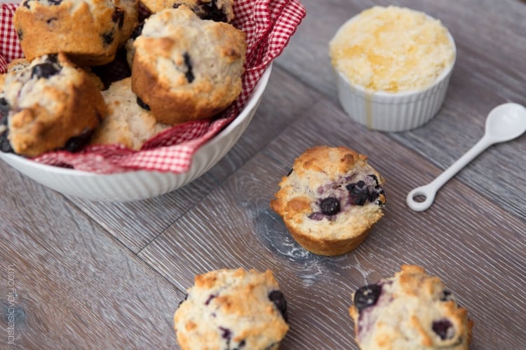 Ultra moist blueberry muffins made with greek yogurt