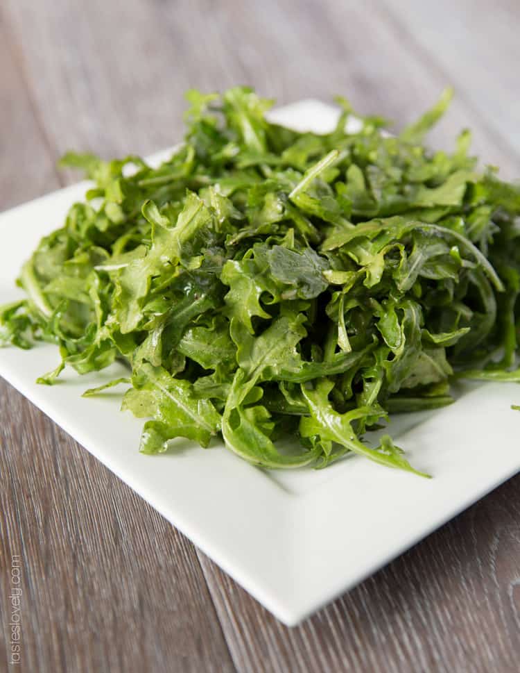 Simple arugula salad with the only balsamic vinaigrette dressing you'll ever need