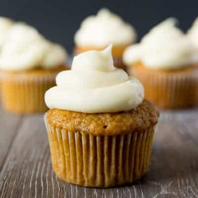 Carrot Cake Cupcakes with Cream Cheese Frosting | tasteslovely.com