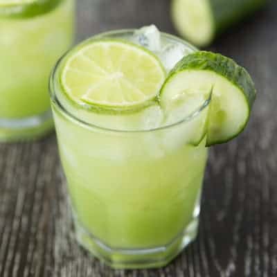 Cucumber lime margaritas | tasteslovely.com