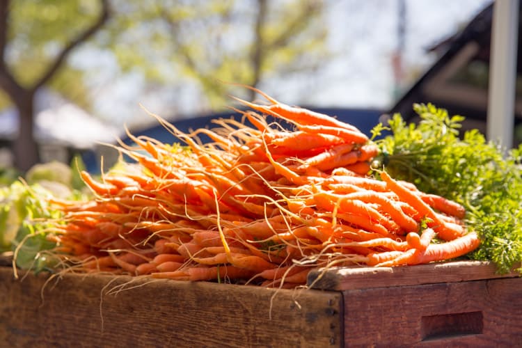 carrots at the farmers market