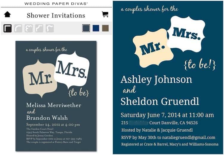 DIY Couples Shower Invitation