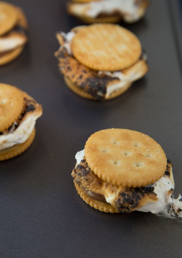 Reese's s'mores on ritz crackers, SO much better than regular s'mores!