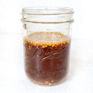 stir fry sauce in a mason jar