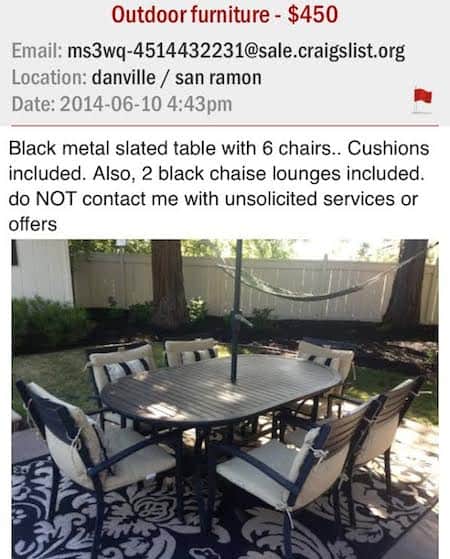 Craigslist table