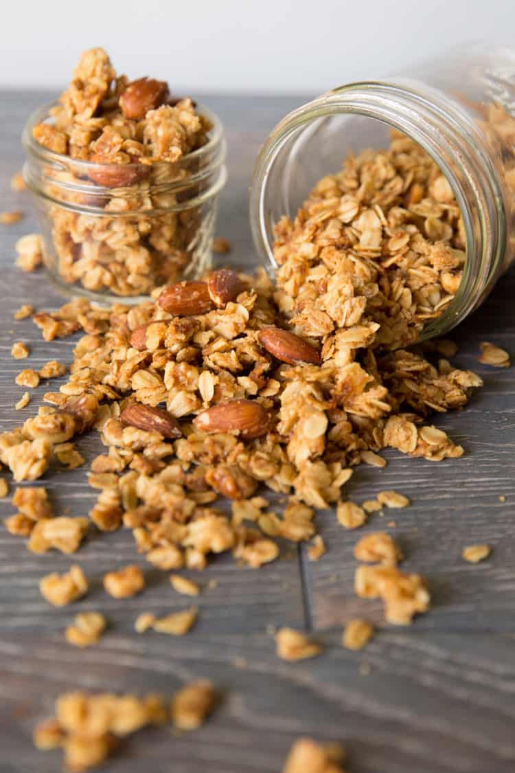 Easy homemade granola, lots of nuts and lots of crunch!