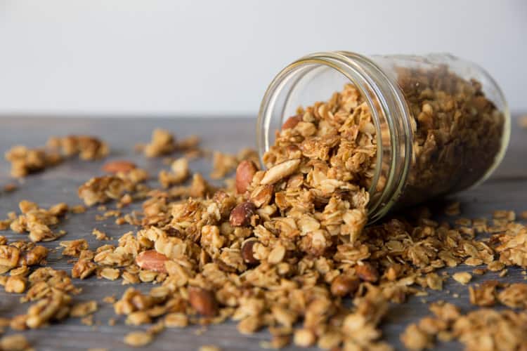 Easy homemade granola, lots of nuts and lots of crunch!