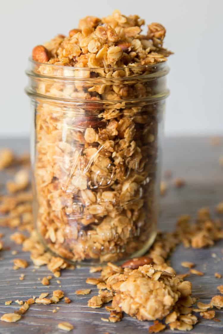 Easy homemade granola, lots of nuts and lots of crunch!
