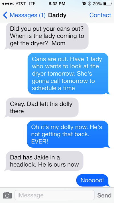 Funny text with parents