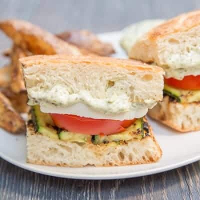 Grilled Zucchini Caprese Sandwich | tasteslovely.com