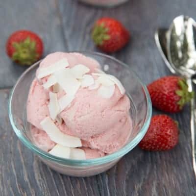 Strawberry Coconut Milk Ice Cream | tasteslovely.com