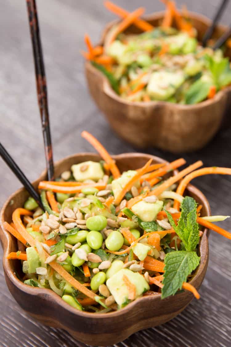 This cucumber & carrot noodle Thai salad will knock your socks off! (vegan + gluten free)