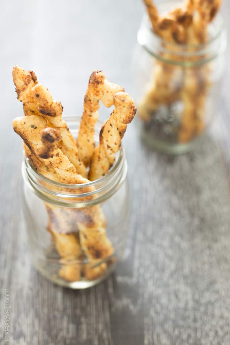 You must make these Herb and Cheese Puff Pastry Sticks! Easiest and tastiest appetizer ever!