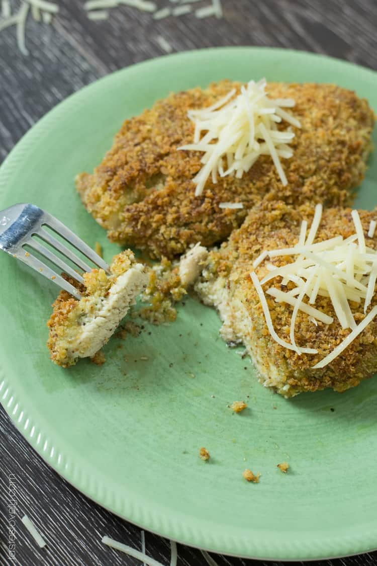 Crispy Baked Pesto Chicken Parmesan