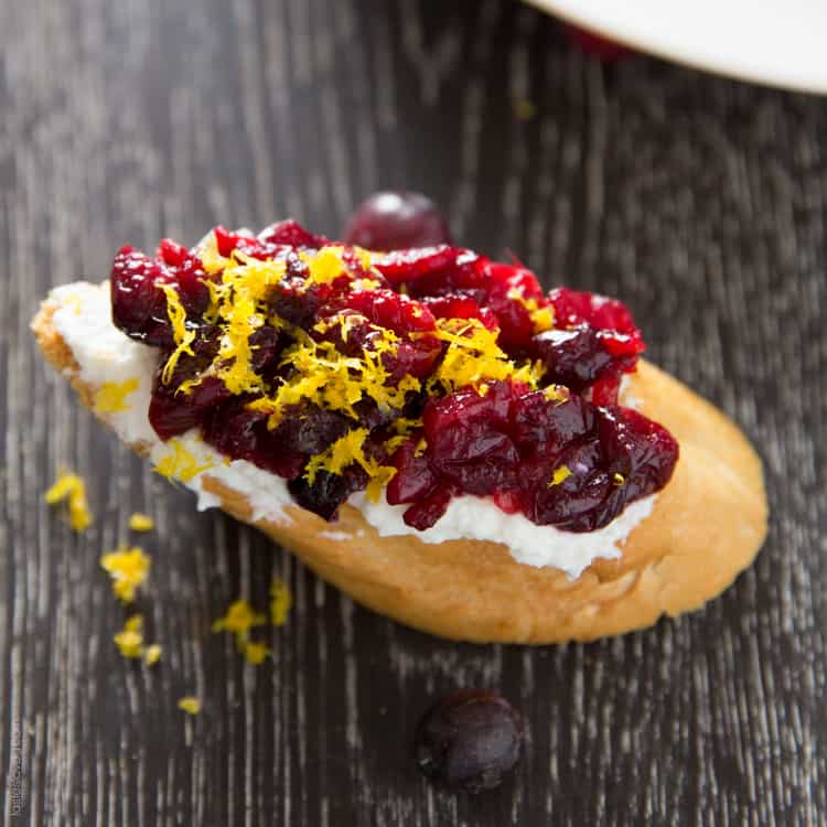 Roasted Cranberry and Orange Crostini