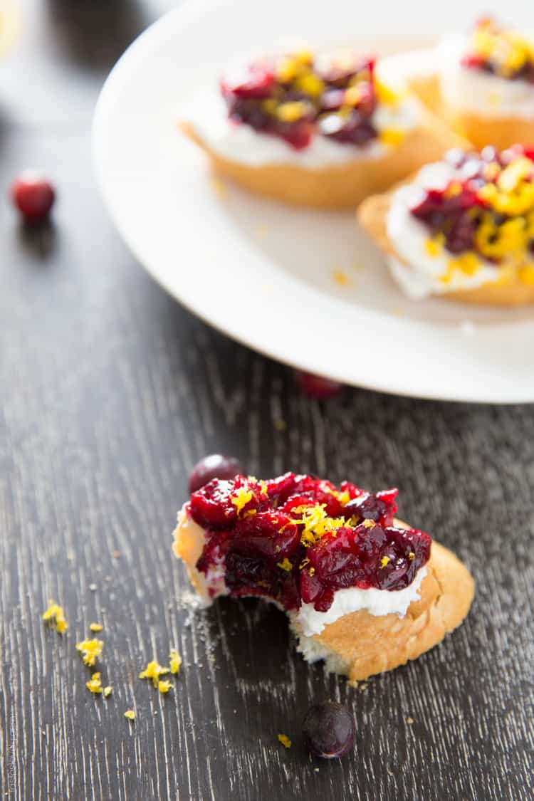 Roasted Cranberry and Orange Crostini