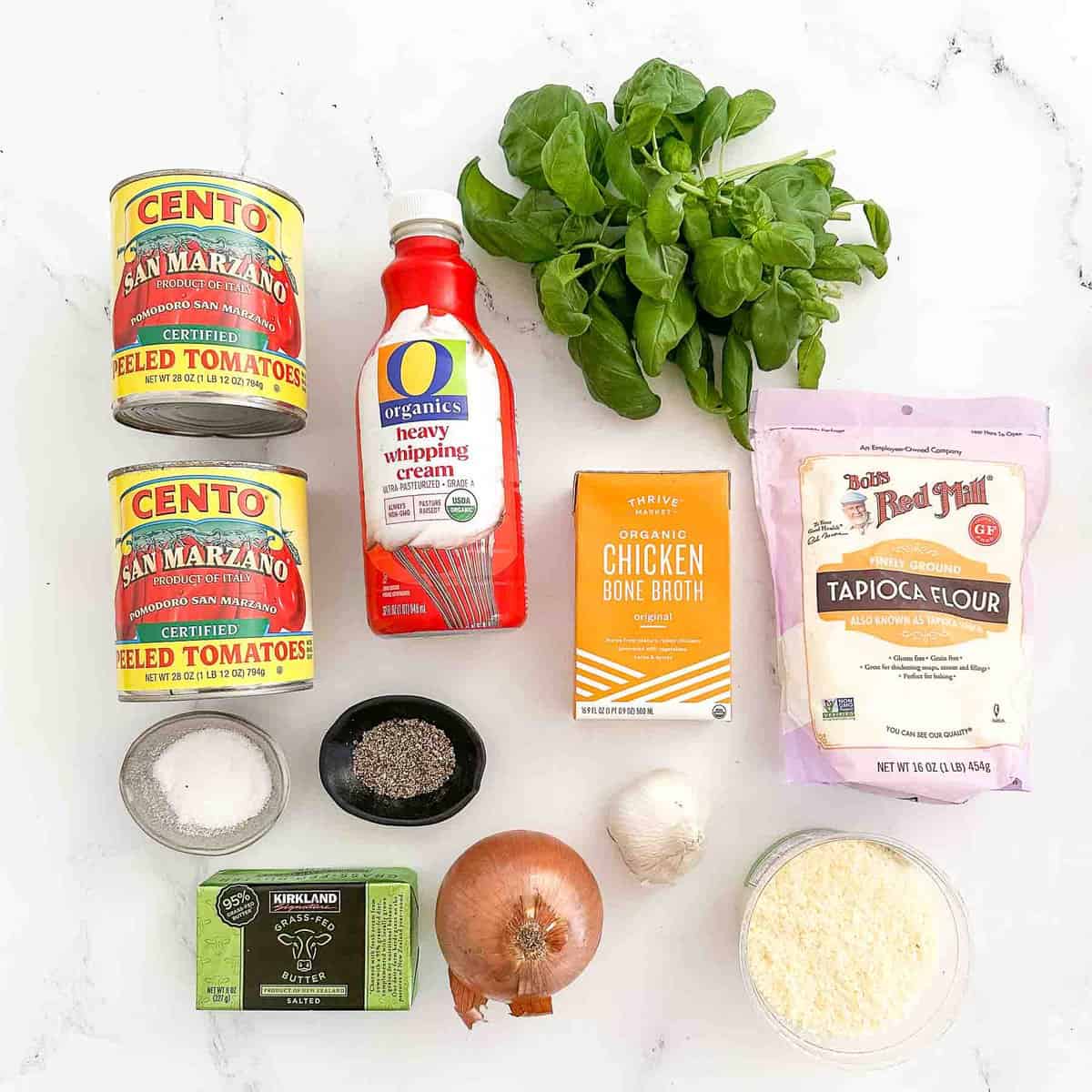 recipe ingredients on a white surface