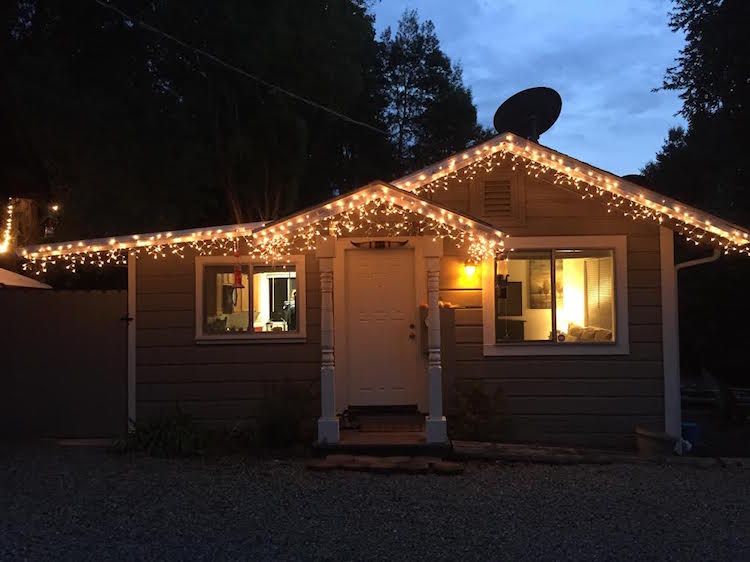 Our House with Christmas Lights