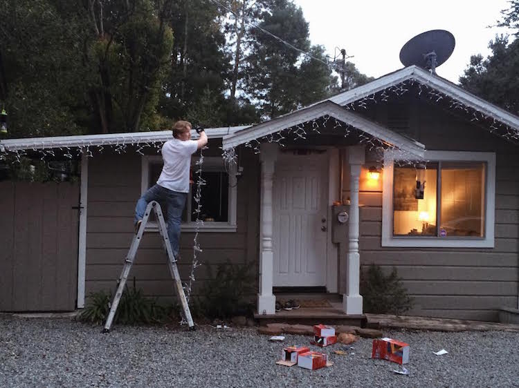 Putting up Christmas Lights