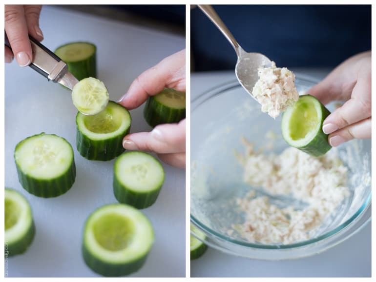 Tuna in Cucumber Cups