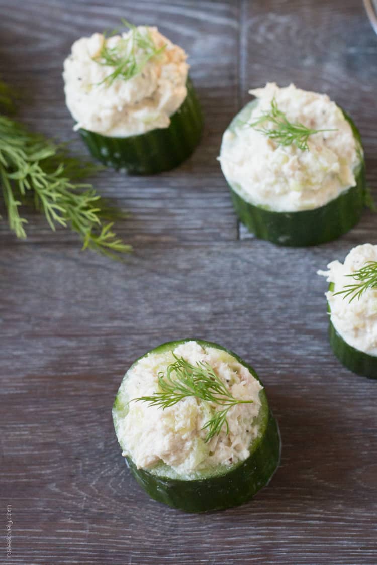 Tuna in Cucumber Cups