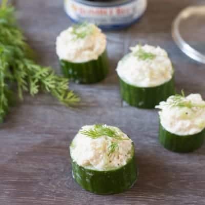 Tuna in Cucumber Cups | tasteslovely.com
