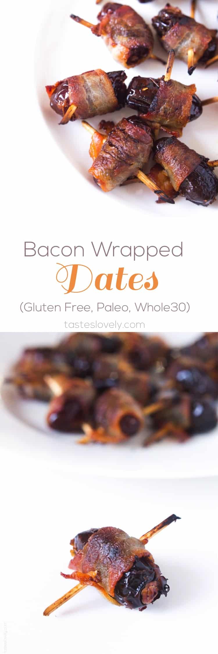 Bacon Wrapped Dates - an easy appetizer that everyone loves #glutenfree #paleo #whole30