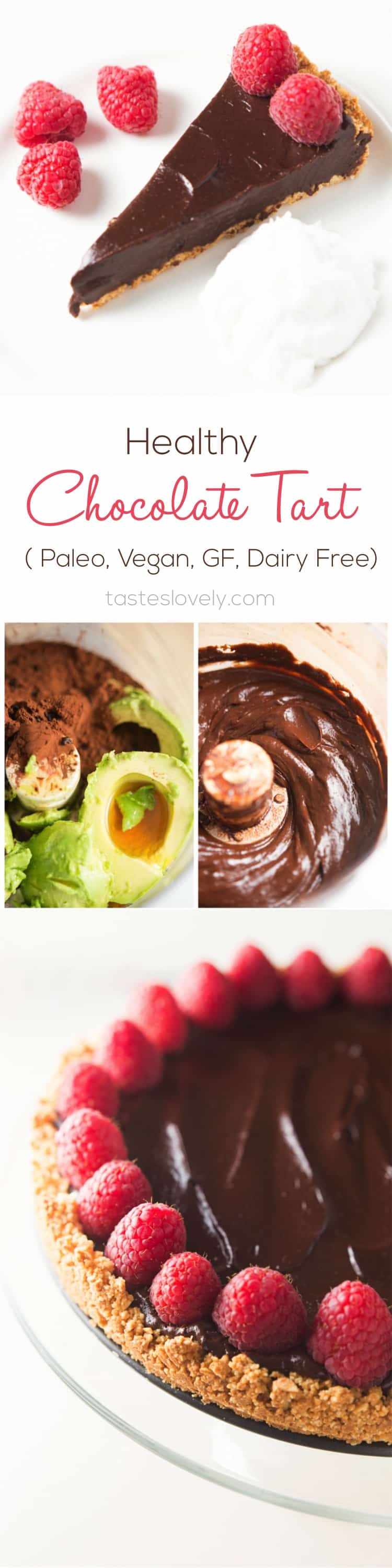 Healthy Chocolate Tart | tasteslovely.com