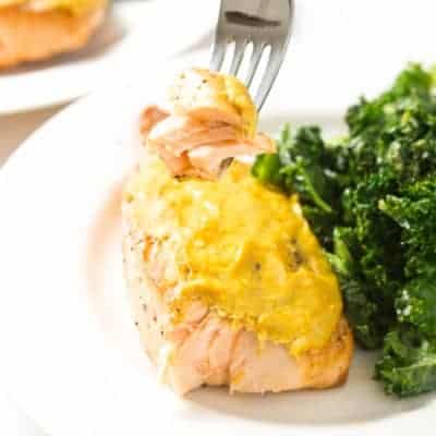 Orange Mustard Glazed Salmon | tasteslovely.com